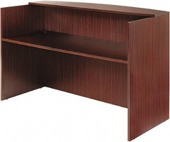 ALERA - Woodgrain Laminate Reception Desk - 71" Wide x 35-1/2" Deep x 42-1/2" High, Mahogany - USA Tool & Supply