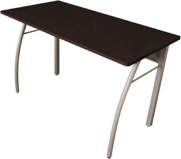 Linea Italia - Woodgrain Laminate Rectangular Desk - 47-1/4" Wide x 23-5/8" Deep x 29-1/2" High, Mocha & Gray - USA Tool & Supply