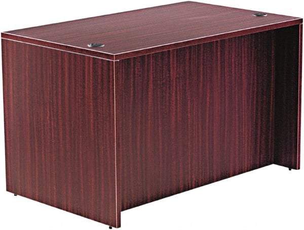 ALERA - Woodgrain Laminate Straight Front Desk - 47-1/4" Wide x 29-1/2" Deep x 29-5/8" High, Mahogany - USA Tool & Supply