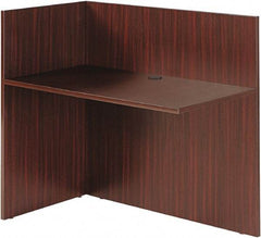 ALERA - Woodgrain Laminate Reception Desk - 44" Wide x 23-5/8" Deep x 41-1/2" High, Mahogany - USA Tool & Supply