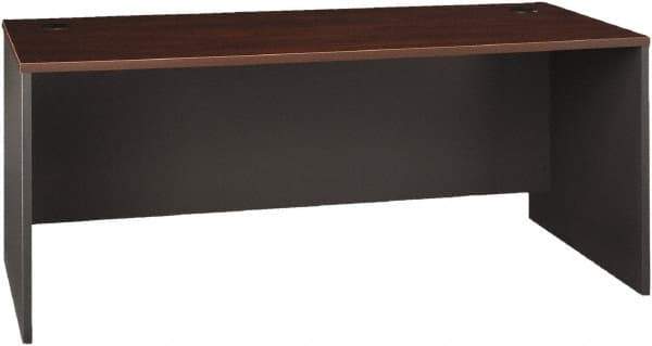 Bush Business Furniture - Laminate Over Wood Desk Shell - 71-1/8" Wide x 29-3/8" Deep x 29-7/8" High, Hansen Cherry & Graphite Gray - USA Tool & Supply