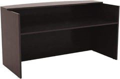 ALERA - Woodgrain Laminate Reception Desk - 71" Wide x 35-1/2" Deep x 42-1/2" High, Espresso - USA Tool & Supply
