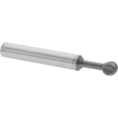Accupro - 5/16" Diam, 0.291" LOC, 4 Flute Solid Carbide Ball End Mill - nACo Finish, Single End, 2-1/2" OAL, 5/16" Shank Diam, Undercutting - USA Tool & Supply