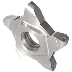 Iscar - 24N318PENTA Grade IC807G, 3.18mm Cutting Width Carbide Grooving Insert - 6.5mm Max Depth of Cut, 0.2mm Corner Radius, TiAlN/AlTiN/TiN Finish - USA Tool & Supply