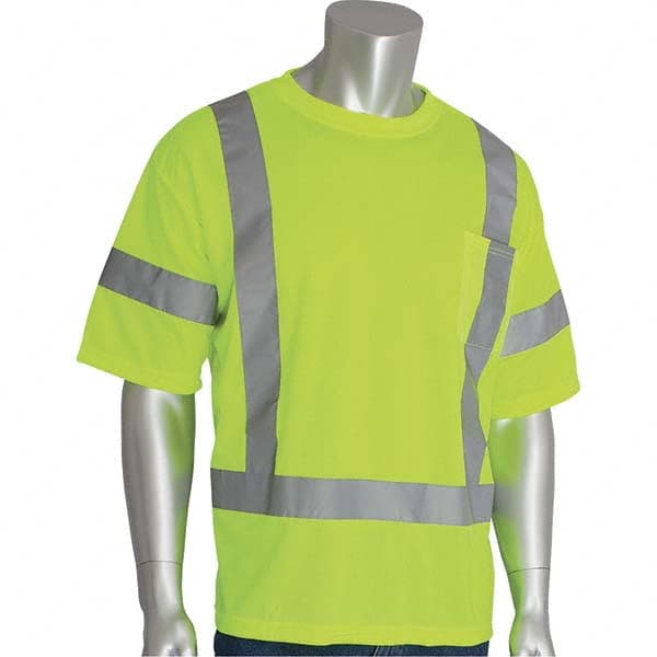 PIP - Size 2XL Hi-Vis Yellow High Visibility Short Sleeve T-Shirt - USA Tool & Supply