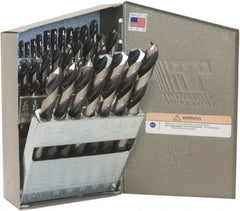 Triumph Twist Drill - 1/16 to 1/2", 135° Point, Bronze/Black Oxide Finish, High Speed Steel Jobber Length Drill Bit Set - USA Tool & Supply