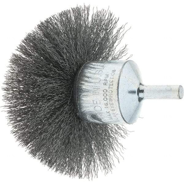 Tru-Maxx - 3" Brush Diam, Crimped, Flared End Brush - 1/4" Diam Steel Shank, 16,000 Max RPM - USA Tool & Supply