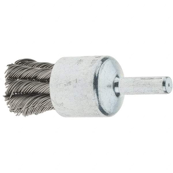 Tru-Maxx - 3/4" Brush Diam, Knotted, End Brush - 1/4" Diam Steel Shank, 22,000 Max RPM - USA Tool & Supply