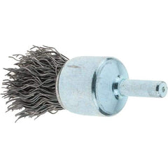 Tru-Maxx - 3/4" Brush Diam, Crimped, Flared End Brush - 1/4" Diam Steel Shank, 22,000 Max RPM - USA Tool & Supply