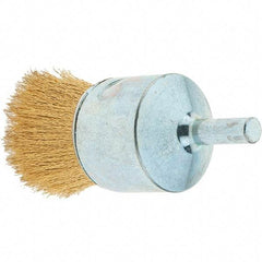 Tru-Maxx - 1" Brush Diam, Crimped, Flared End Brush - 1/4" Diam Steel Shank, 20,000 Max RPM - USA Tool & Supply