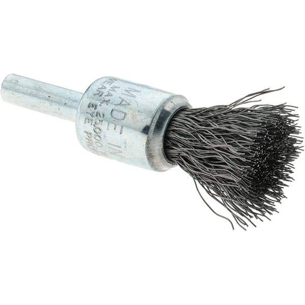 Tru-Maxx - 1/2" Brush Diam, Crimped, Flared End Brush - 1/4" Diam Steel Shank, 25,000 Max RPM - USA Tool & Supply