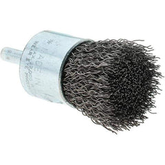 Tru-Maxx - 1" Brush Diam, Crimped, Flared End Brush - 1/4" Diam Steel Shank, 22,000 Max RPM - USA Tool & Supply