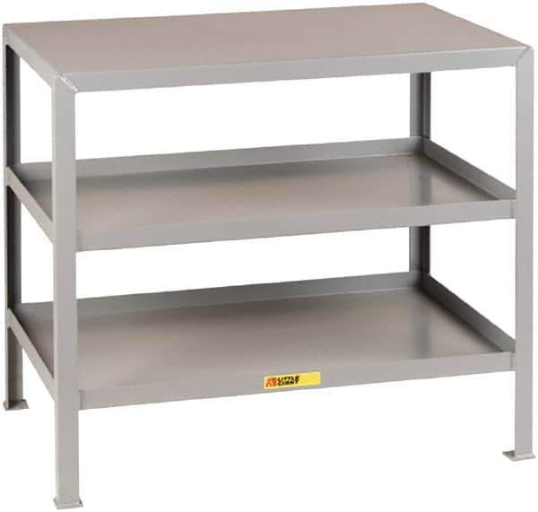 Little Giant - 24 Wide x 18" Deep x 32-1/2" High, 12 Gauge Steel Heavy-Duty Machine Table - Fixed Legs, Gray - USA Tool & Supply