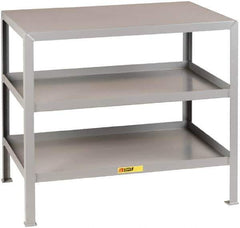 Little Giant - 24 Wide x 18" Deep x 32-1/2" High, 12 Gauge Steel Heavy-Duty Machine Table - Fixed Legs, Gray - USA Tool & Supply