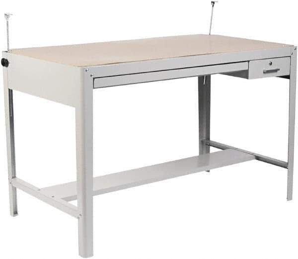 Safco - 56-1/2 Wide x 30-1/2" Deep x 35-1/2" High, Steel Drafting Table Base - Fixed Legs, Gray - USA Tool & Supply