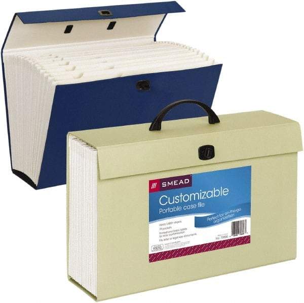 SMEAD - 19 Compartments, 15" Wide x 10" High x 5-1/4" Deep, Case File - Corrugated Cardboard, Assorted Colors - USA Tool & Supply