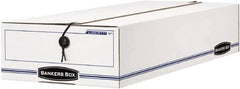 BANKERS BOX - 1 Compartment, 9-1/4" Wide x 4-1/4" High x 23-3/4" Deep, Storage Box - Corrugated Cardboard, White/Blue - USA Tool & Supply