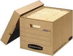 BANKERS BOX - 1 Compartment, 13" Wide x 12" High x 16-1/4" Deep, Storage Box - Corrugated Fiberboard, Kraft (Color) - USA Tool & Supply