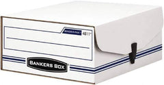 BANKERS BOX - 1 Compartment, 9-1/8" Wide x 4-3/8" High x 11-3/8" Deep, Storage Box - Corrugated Fiberboard, White/Blue - USA Tool & Supply