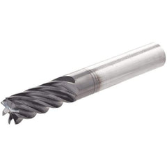 Iscar - 7 Flute Solid Carbide Roughing & Finishing Corner Radius End Mill - TiAlN Finish, Straight Shank, 37° Helix, Non-Centercutting, Regular Length - USA Tool & Supply