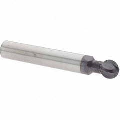 Accupro - 3/8" Diam, 0.32" LOC, 4 Flute Solid Carbide Ball End Mill - nACo Finish, Single End, 2-1/2" OAL, 3/8" Shank Diam, Undercutting - USA Tool & Supply