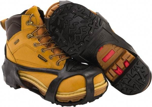 Duenorth - Size 5-7.5, (Women's Size 4-6.5) Strap-On Cleat - Tungsten Carbide Spike Traction, Black - USA Tool & Supply