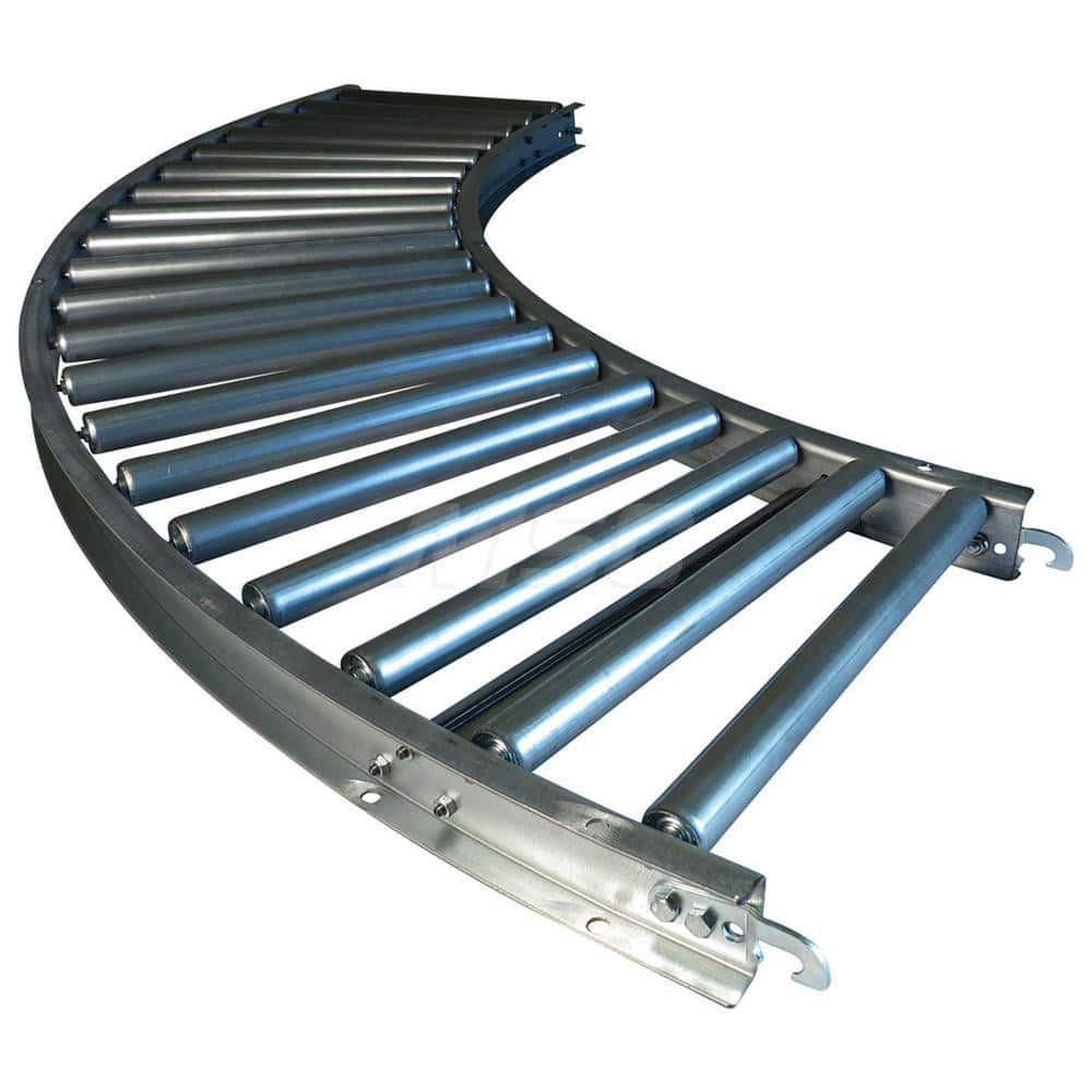 Gravity Conveyors; Conveyor Type: Roller; Component: 90 Degree Curved Conveyor; Telescopic: No; Roller Diameter (Decimal Inch): 1.3800; Overall Width: 12; Wheel Material: Galvanized Steel; Minimum Extended Length: 4.0 ft; Maximum Extended Length: 4.0000;