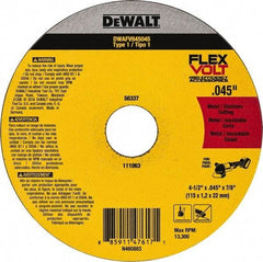DeWALT - 4-1/2" Ceramic Cutoff Wheel - 0.045" Thick, 7/8" Arbor, 13,300 Max RPM, Use with Portable Tools - USA Tool & Supply