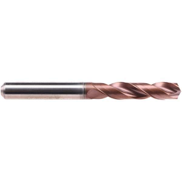 Emuge - 9.35mm 140° Spiral Flute Solid Carbide Screw Machine Drill Bit - AlCrN Finish, Right Hand Cut, 47mm Flute Length, 89mm OAL, Four Facet Point, Straight Shank, Through Coolant - USA Tool & Supply