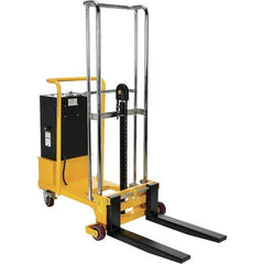 Vestil - 550 Lb Capacity, 57" Lift Height, Battery Operated Lift - 2" Lowered Height, 25-1/2" Fork Length, 31" Overall Width - USA Tool & Supply