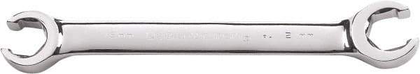 GearWrench - 10 x 12mm, Double End Head, Open End Flare Nut Wrench - 6-1/2" OAL, Steel, Full Polish, 6 Points - USA Tool & Supply