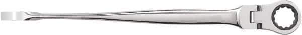 GearWrench - 15mm 12 Point Flexhead Combination Wrench - 9.84" OAL, Steel, Full Polish Finish - USA Tool & Supply