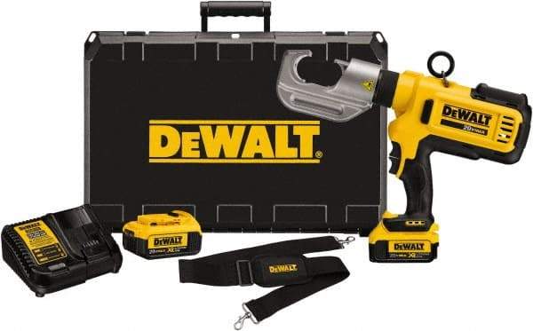 DeWALT - 12 Ton Electric Crimper - Includes DCE300, (2) DCB204, DCE115, Shoulder Strap, Kit Box - USA Tool & Supply