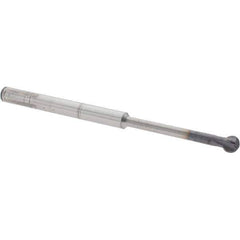 Accupro - 1/4" Diam, 0.213" LOC, 4 Flute Solid Carbide Ball End Mill - nACo Finish, Single End, 4" OAL, 1/4" Shank Diam, Undercutting - USA Tool & Supply