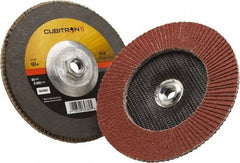 3M - 60 Grit, 7" Disc Diam, 5/8-11 Center Hole, Type 27 Ceramic Flap Disc - 8,500 Max RPM, Polyester Backing, Arbor Attaching System, Coated - USA Tool & Supply