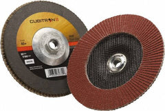 3M - 40 Grit, 7" Disc Diam, 5/8-11 Center Hole, Type 27 Ceramic Flap Disc - 8,500 Max RPM, Polyester Backing, Arbor Attaching System, Coated - USA Tool & Supply