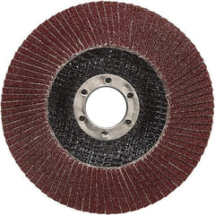 3M - 60 Grit, 5" Disc Diam, 5/8-11 Center Hole, Type 27 Ceramic Flap Disc - 12,100 Max RPM, Polyester Backing, Arbor Attaching System, Coated - USA Tool & Supply