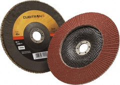 3M - 40 Grit, 7" Disc Diam, 7/8" Center Hole, Type 29 Ceramic Flap Disc - 8,500 Max RPM, Polyester Backing, Arbor Attaching System, Coated - USA Tool & Supply
