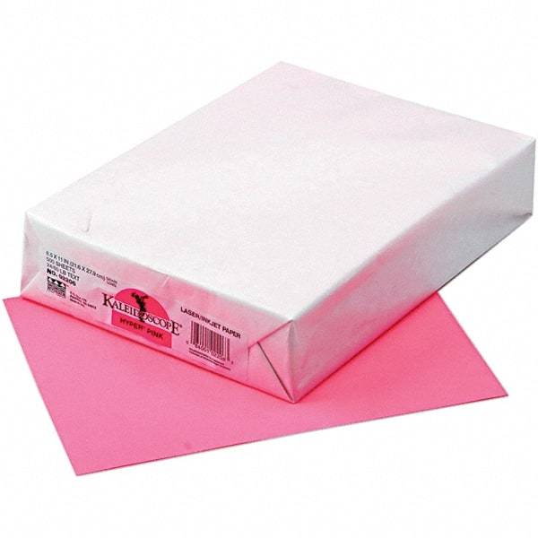 Pacon - 8-1/2" x 11" Hyper Pink Colored Copy Paper - Use with Laser Printers, Copiers, Inkjet Printers - USA Tool & Supply