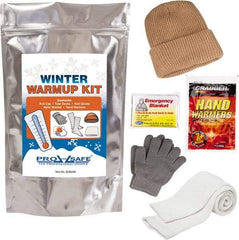 PRO-SAFE - Emergency Preparedness Kits Type: Winter Warm Up Kit Contents: Knit Stocking Cap; Gloves; Tube Socks; Emergency Blanket; (2) Hand Warmers - USA Tool & Supply