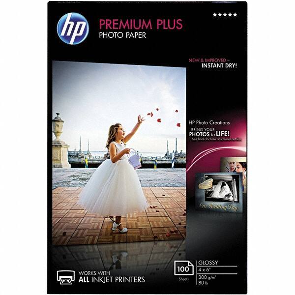 Hewlett-Packard - 4" x 6" White Photo Paper - Use with Inkjet Printers - USA Tool & Supply