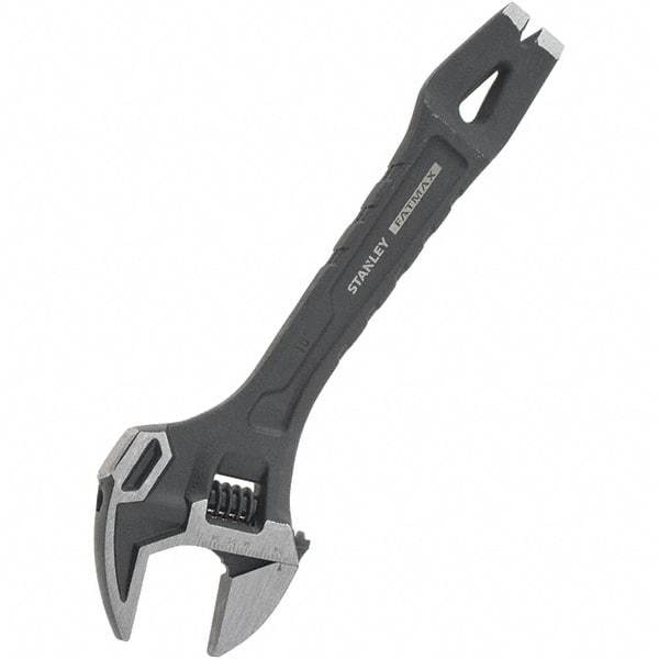 Stanley - 1-1/4" Jaw Capacity, 10" Ratcheting Adjustable Wrench - Steel, Black Oxide Finish, 10" OAL - USA Tool & Supply