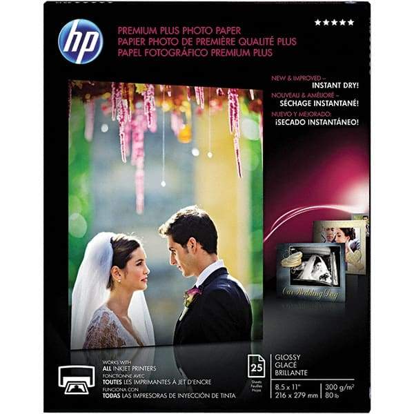 Hewlett-Packard - 8-1/2" x 11" White Photo Paper - Use with Inkjet Printers - USA Tool & Supply