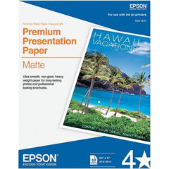 Epson - 8-1/2" x 11" Bright White Photo Paper - Use with Inkjet Printers - USA Tool & Supply