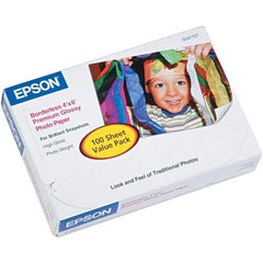 Epson - 4" x 6" White Photo Paper - Use with Inkjet Printers - USA Tool & Supply