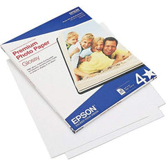 Epson - 8-1/2" x 11" Bright White Photo Paper - Use with Inkjet Printers - USA Tool & Supply