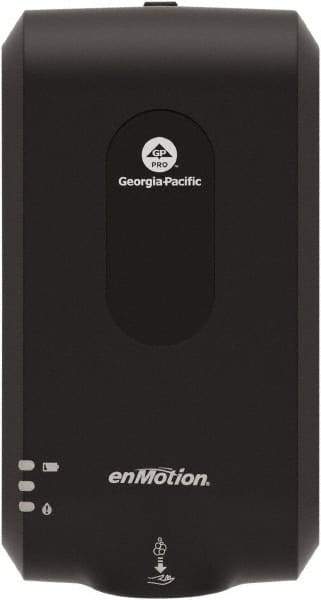 Georgia Pacific - 1000 to 1200mL Foam Hand Sanitizer Dispenser - Plastic, Wall Mounted, Black - USA Tool & Supply