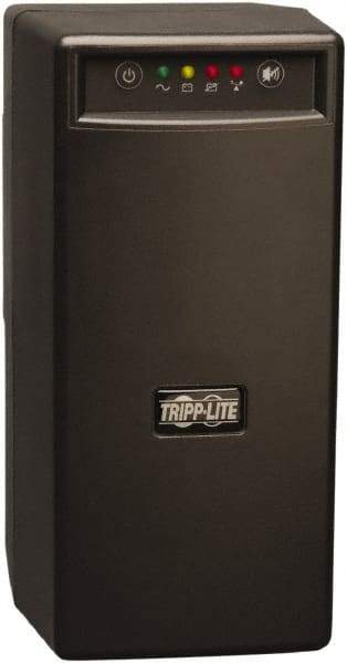 Tripp-Lite - 15 Amp, 600 VA, Tower Mount Standby Backup Uninterruptible Power Supply - Backup 3.3 min with Full Load & 11.1 min with Half Load, 120 VAC Input & Output, 375 Watt Output, 1 Phases, 6 Outlets - USA Tool & Supply