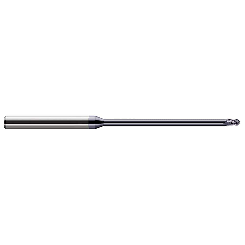 Harvey Tool - 1/16" Diam, 3/32" LOC, 3 Flute Solid Carbide Ball End Mill - Exact Industrial Supply