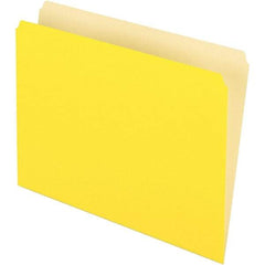 Pendaflex - 9-1/2 x 11-5/8", Letter Size, Yellow, File Folders with Top Tab - 11 Point Stock, Straight Tab Cut Location - USA Tool & Supply